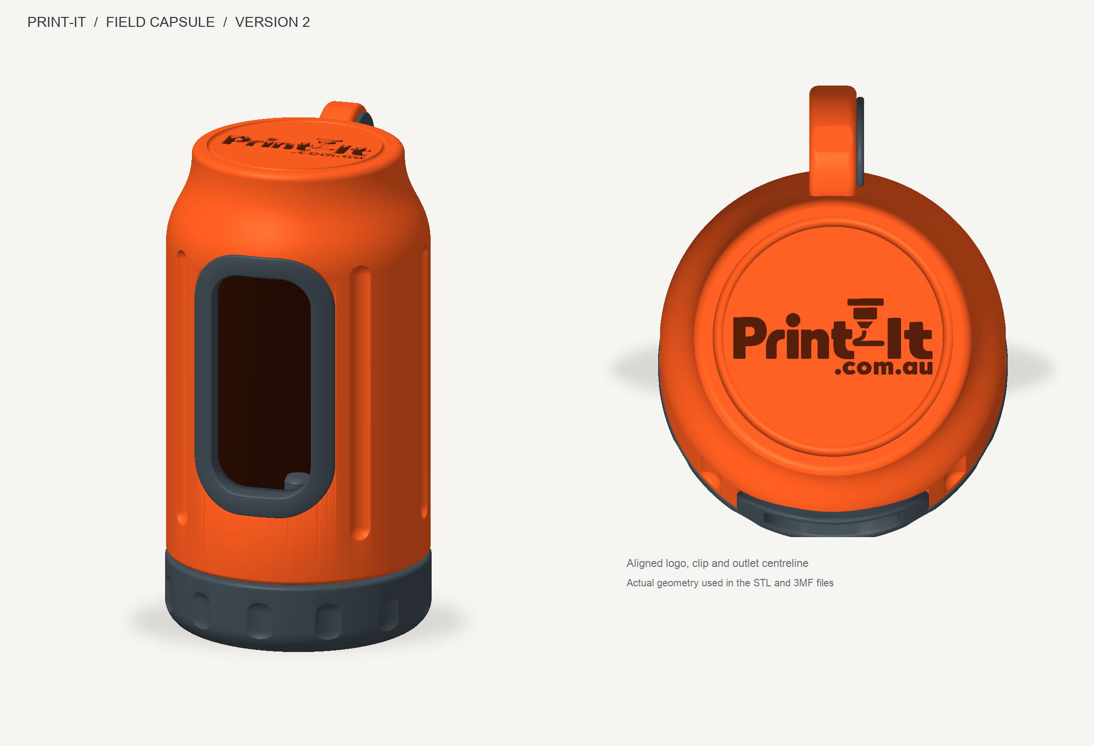 Print-It Field Capsule dog bag holder development render